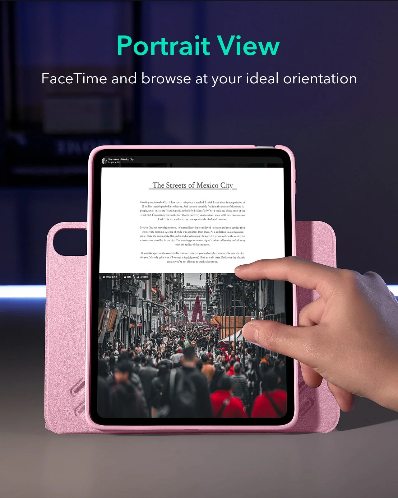 iPad 11" (A18) 2026 Shift Magnetic Case - Pink - Image 5