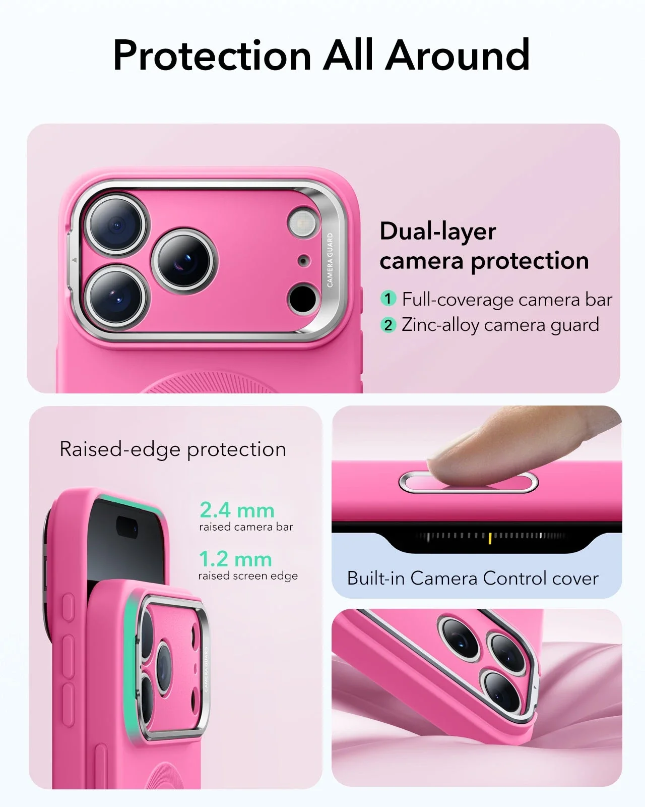 iPhone 17 Pro Max Cloud Soft Magnetic Case (Camera Control, Stash Stand) - Rosy Pink - Image 4