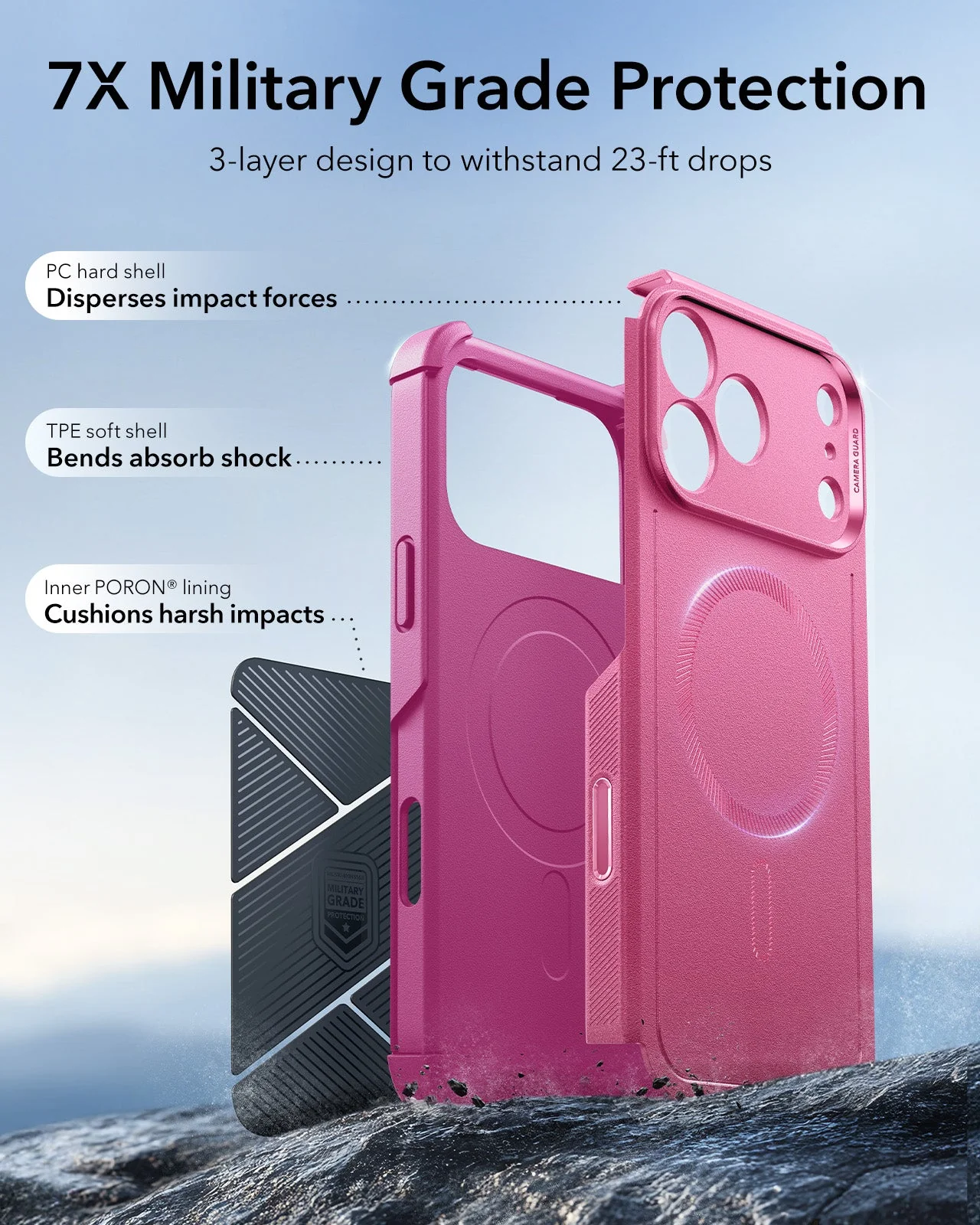 iPhone 17 Pro Max Cyber Tough Magnetic Case (Camera Control) - Rosy Pink - Image 4