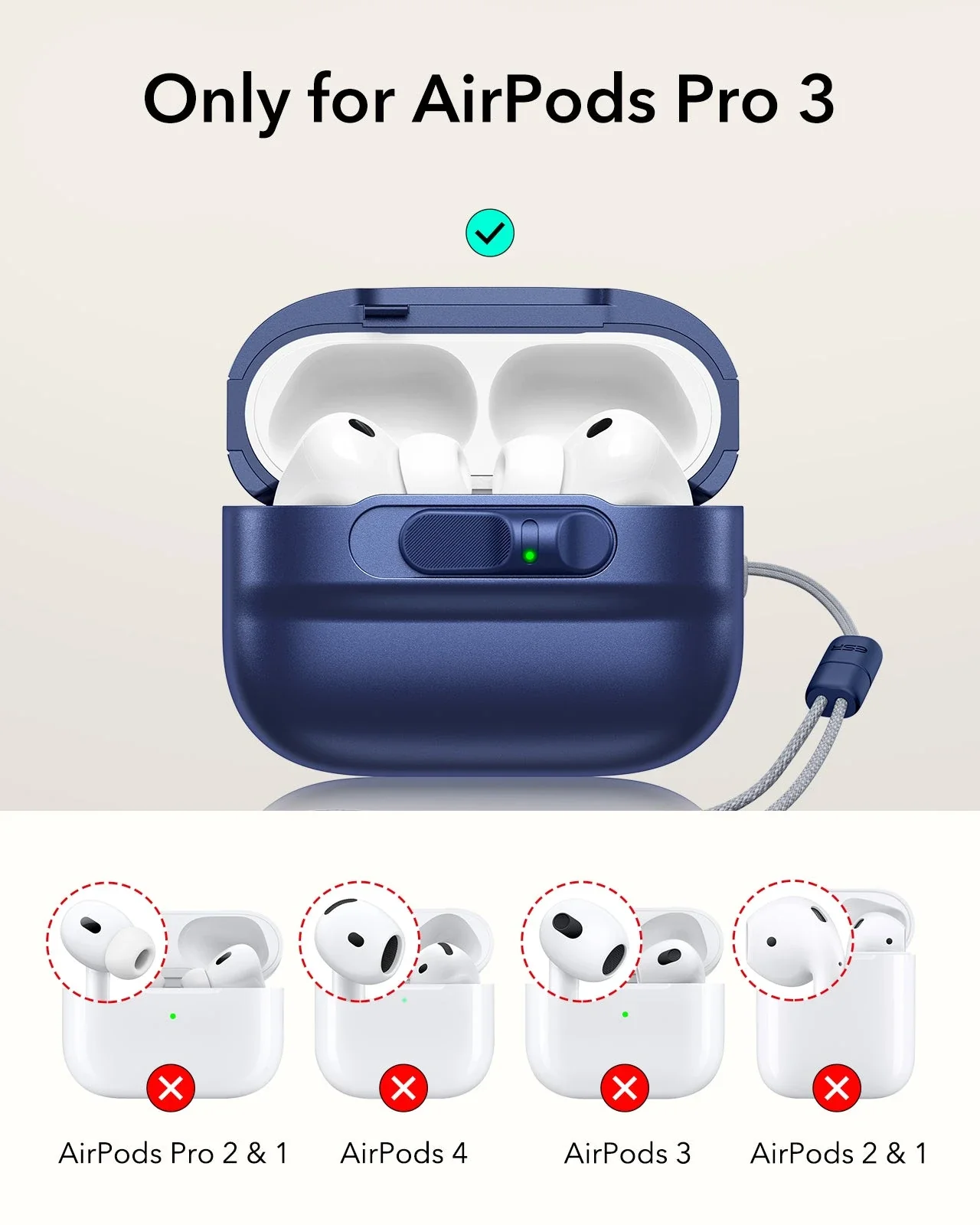 AirPods Pro 3 Pulse FlickLock Magnetic Case - Navy Blue - Image 2