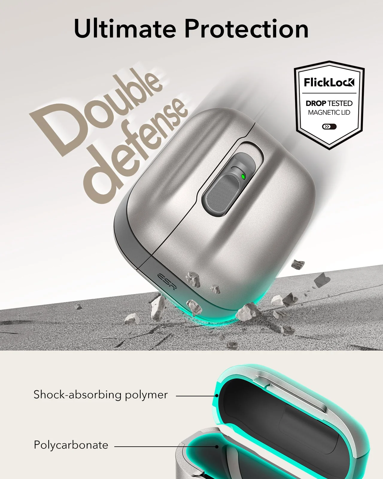 AirPods Pro 3 Pulse FlickLock Magnetic Case - Titanium - Image 7