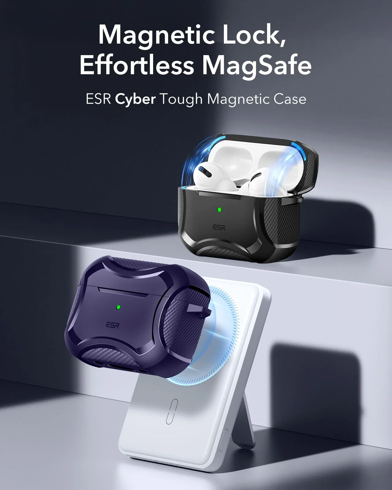 AirPods Pro 3 Cyber Tough Magnetic Case - Purple - Image 3