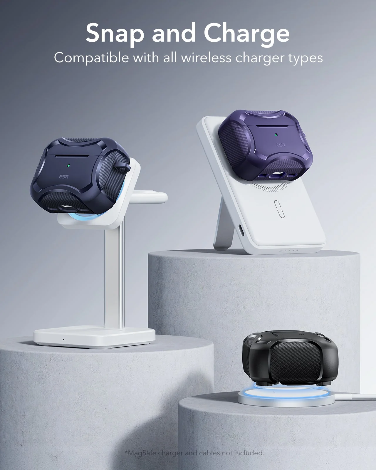 AirPods Pro 3 Cyber Tough Magnetic Case - Purple - Image 7