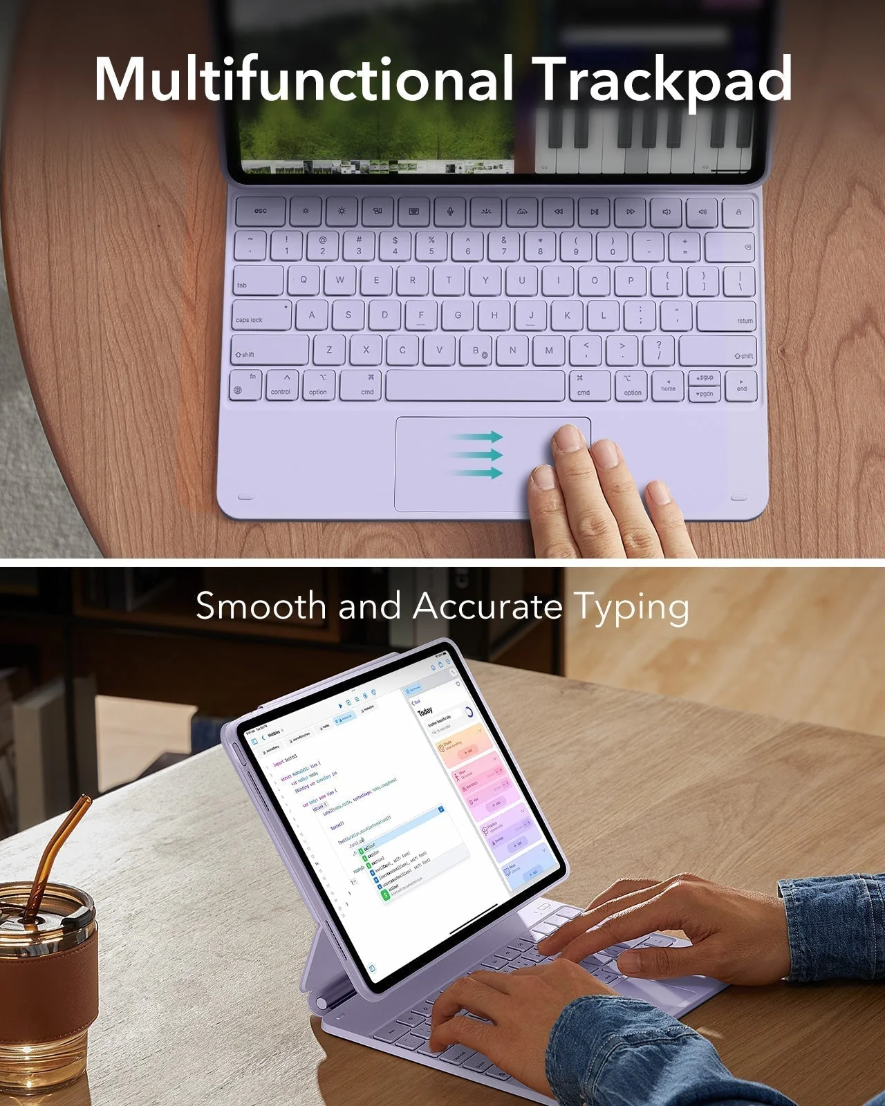 iPad Air 13" (M4) 2026 Bundle Rebound Magnetic Keyboard Case 360, Armorite & Paper-Feel Screen Protectors - US Layout-Purple - Image 12
