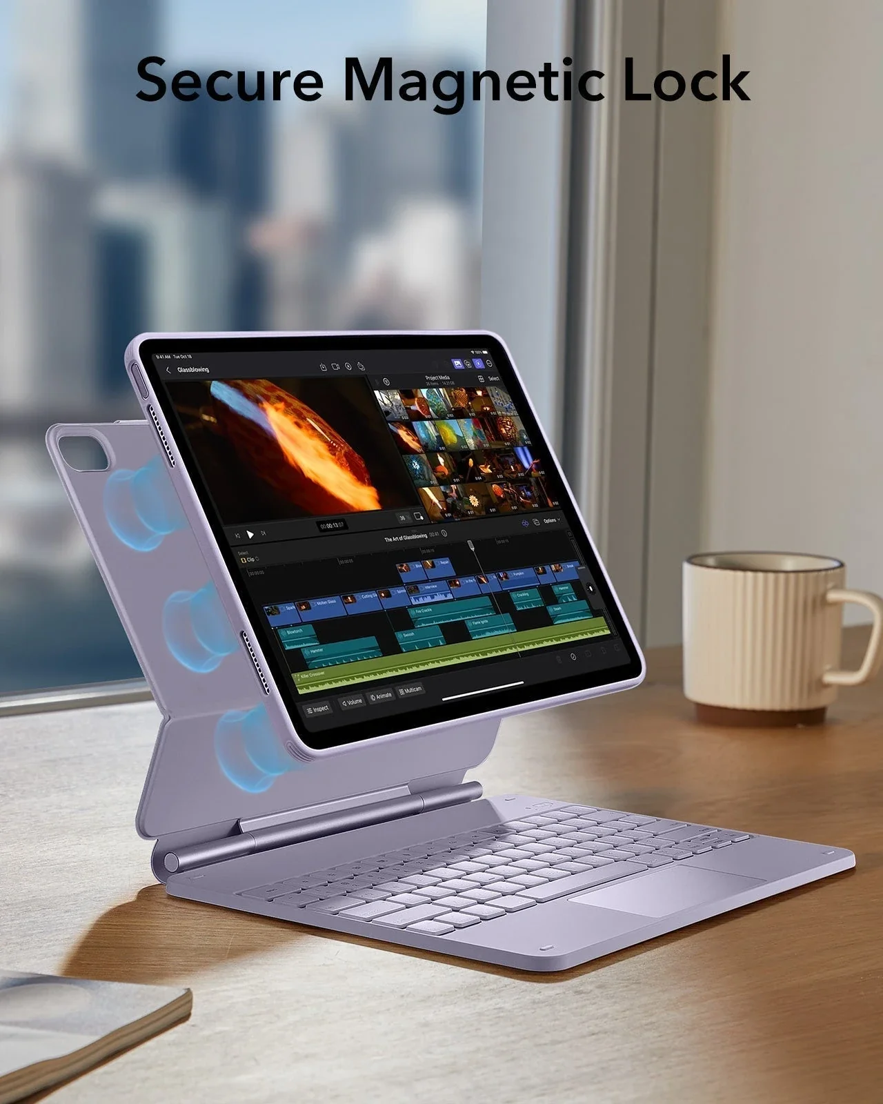 iPad Air 13" (M4) 2026 Bundle Rebound Magnetic Keyboard Case 360, Armorite & Paper-Feel Screen Protectors - US Layout-Purple - Image 13