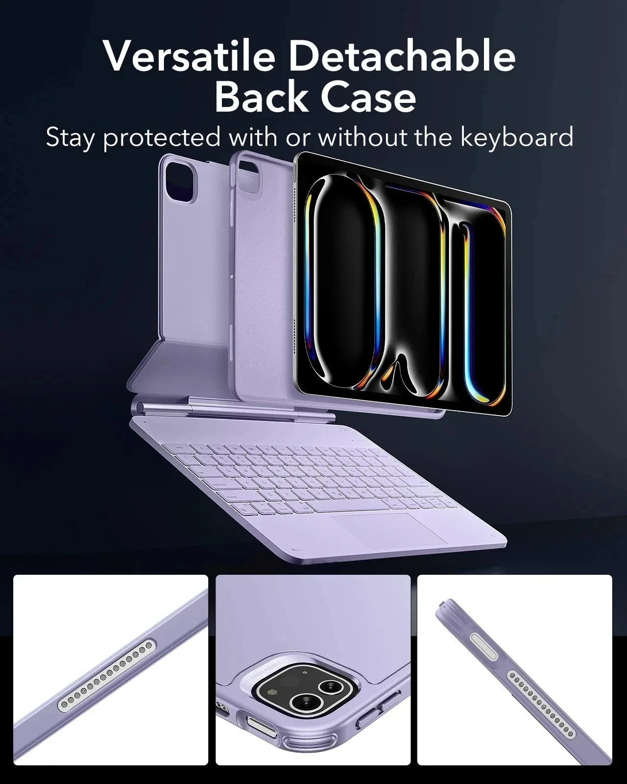 iPad Pro 13″ (2025) Rebound Magnetic Keyboard Case 360 - US Layout-Purple - Image 4