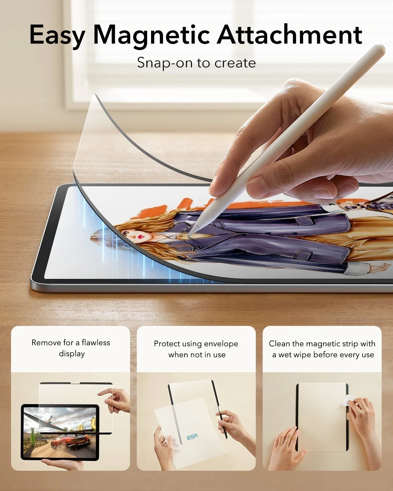 iPad Air 13" (M4) 2026 Paper-Feel Magnetic Screen Protector - 1 Pack - Image 4