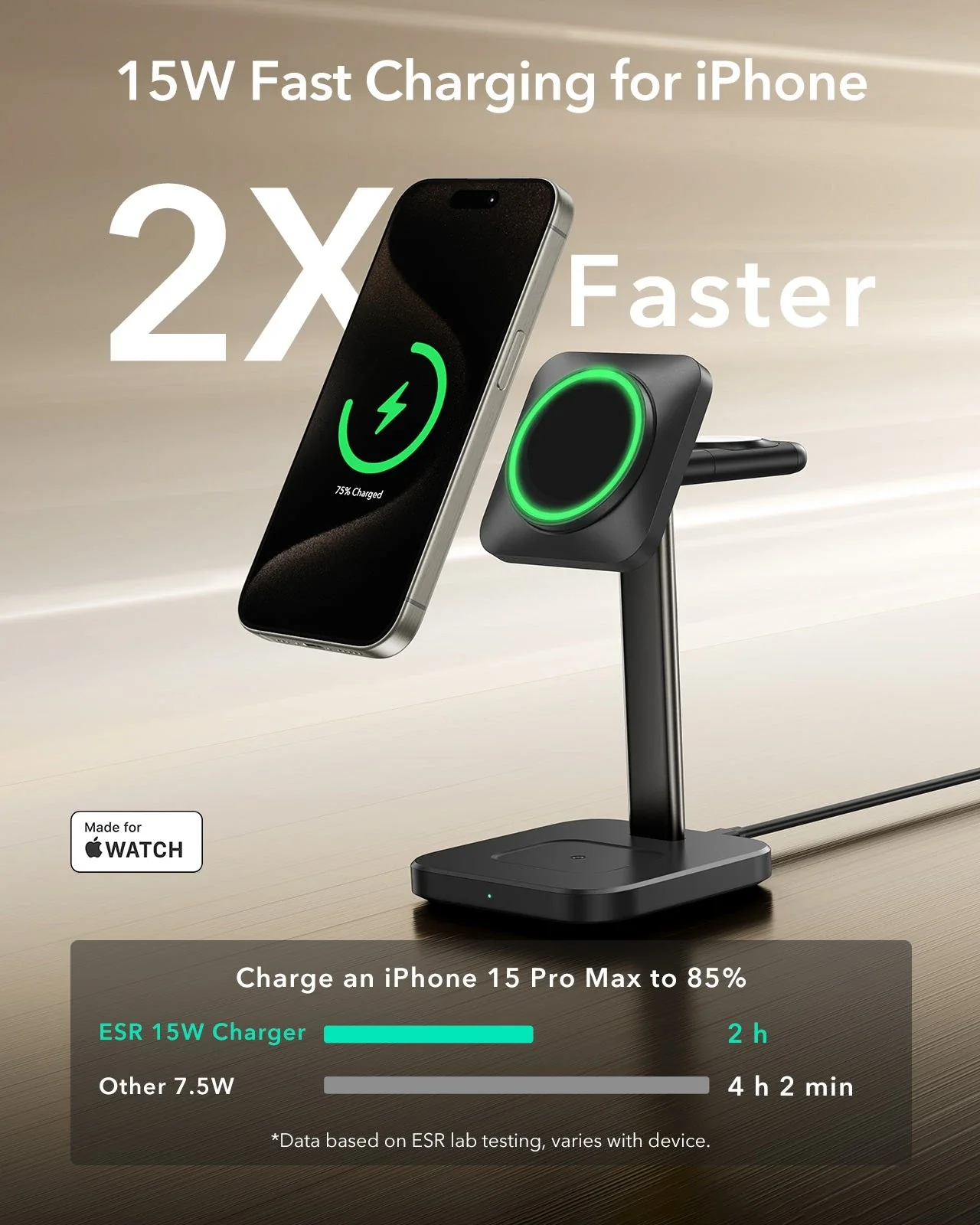 3-in-1 Magnetic Charging Station (15W) - Titanium - US PLUG - Image 3