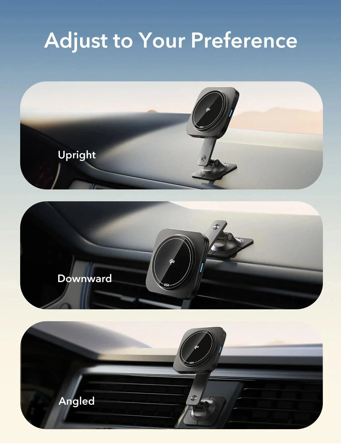 15W Dashboard Wireless Charger (HaloLock) - Titanium - Image 3