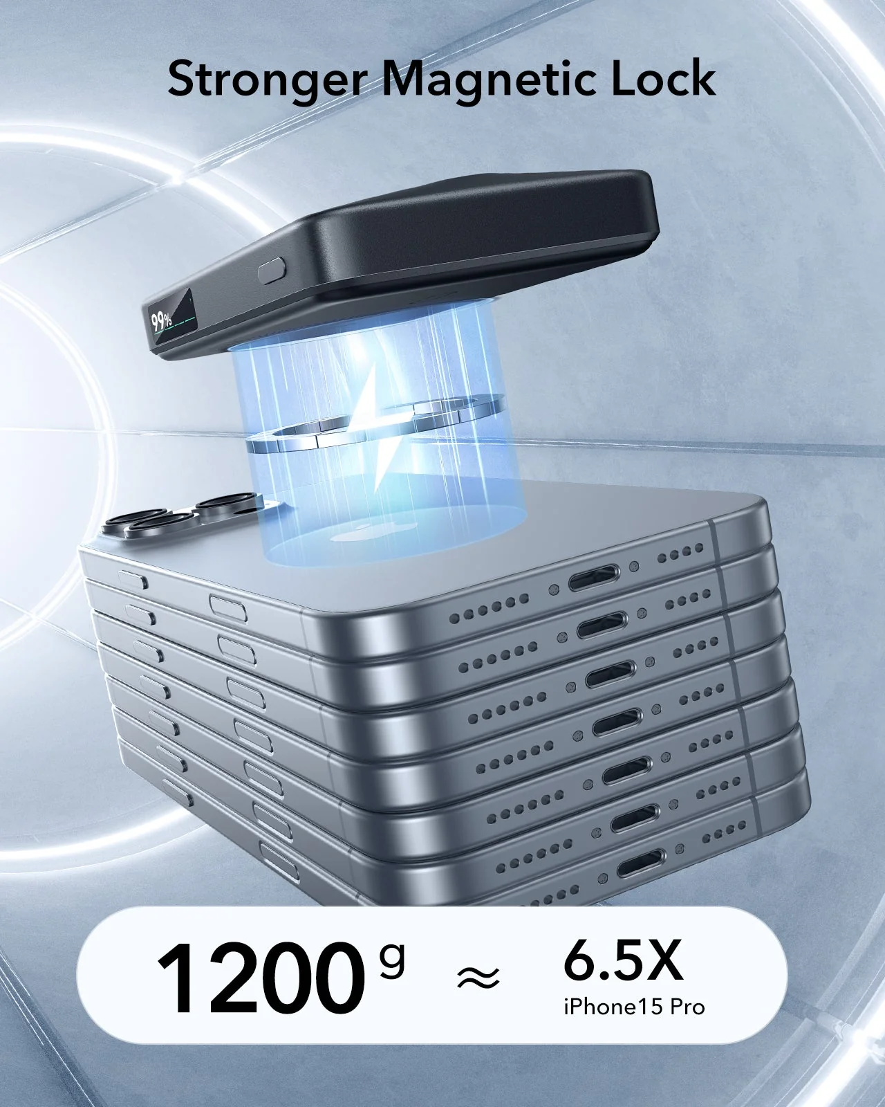 HaloLock MagSlim Wireless Power Bank (15W, 10,000 mAh, Kickstand) - Titanium - Image 7