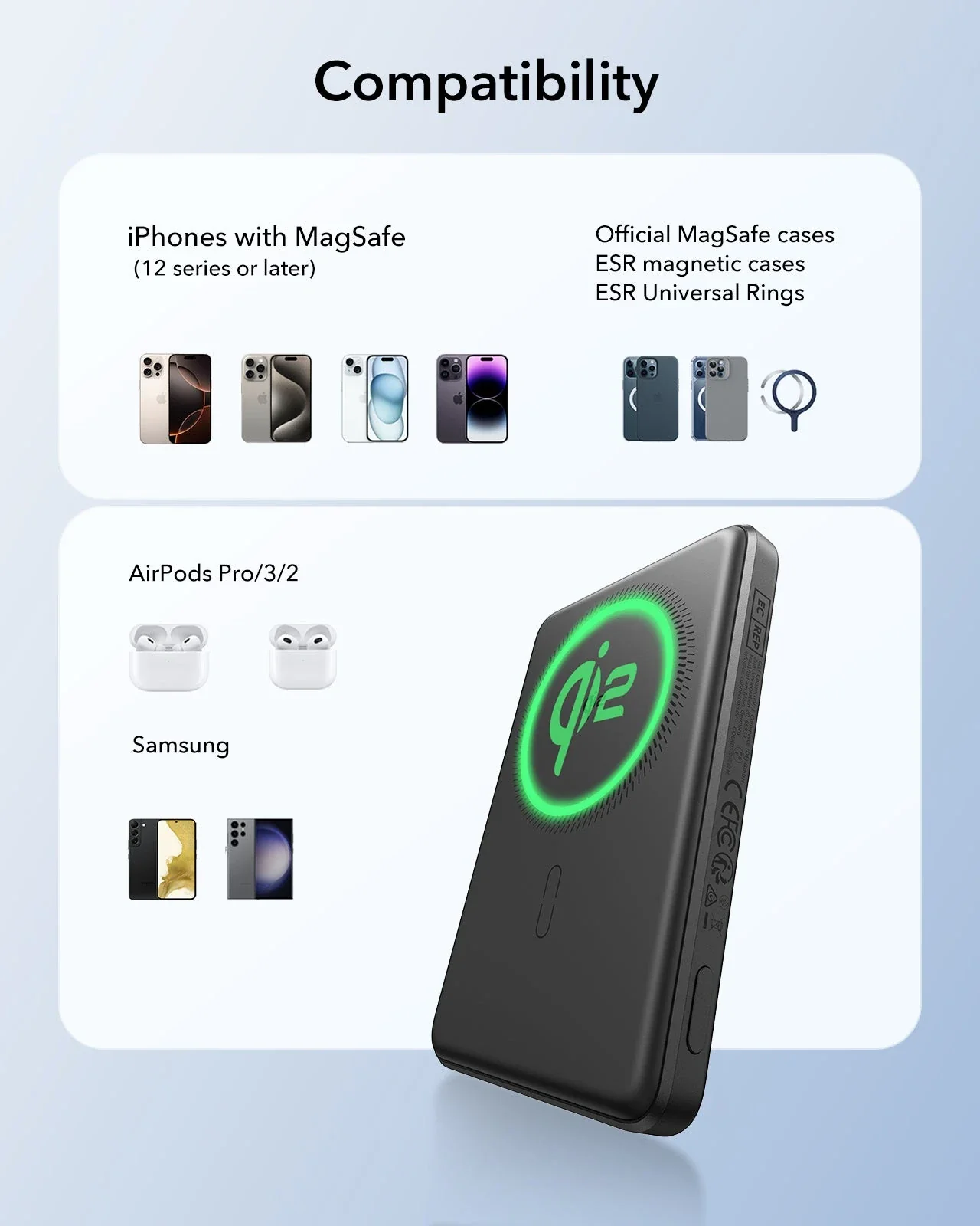 15W MagSlim Power Bank (5K) - Black - Image 10