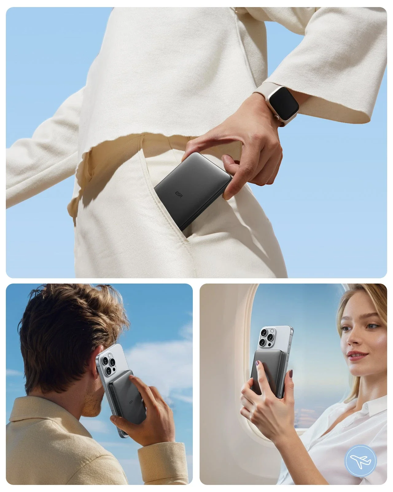 15W MagSlim Power Bank (5K) - White - Image 7