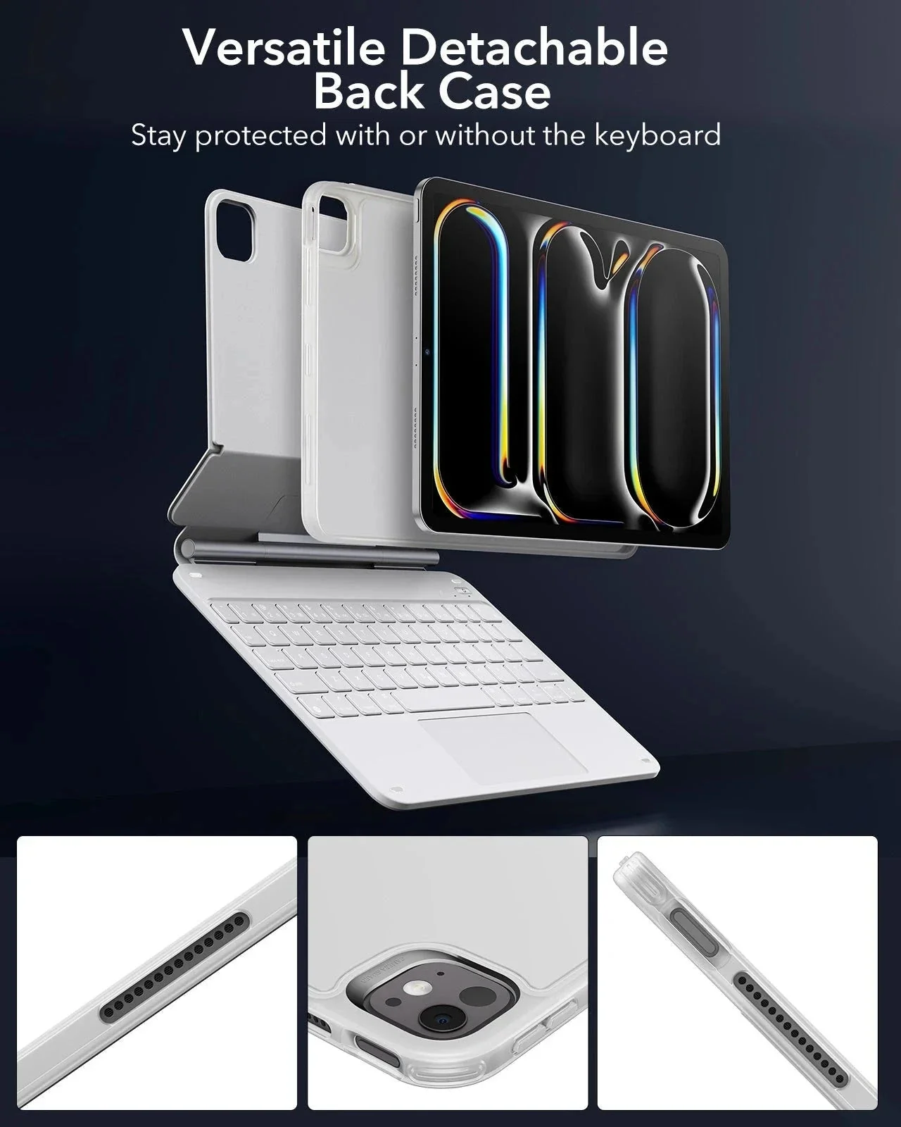 iPad Pro 13ʺ (2025) Rebound Magnetic Keyboard Case 360 Pencil Bundle - US Layout-White - Image 7