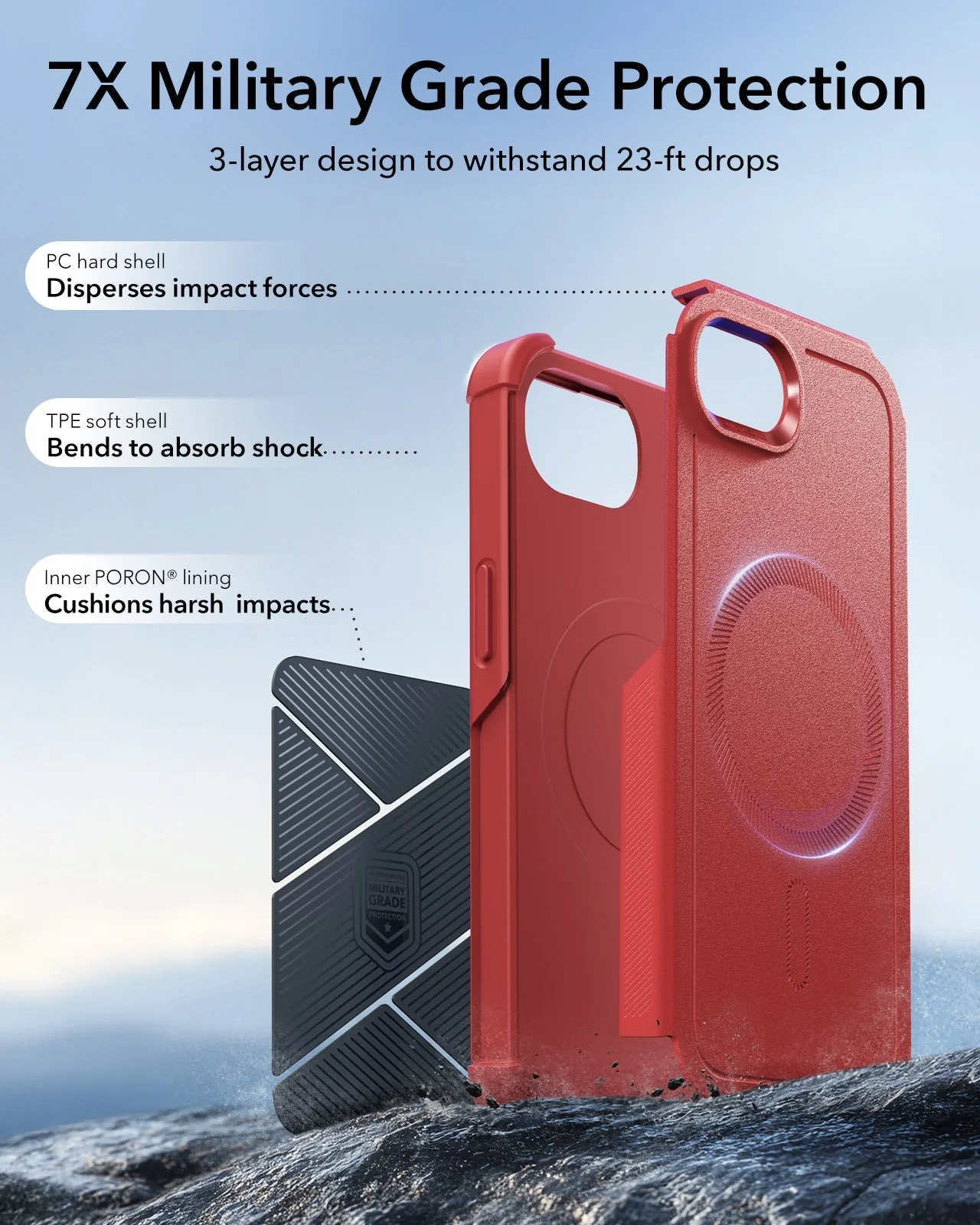 iPhone 17e Cyber Tough Magnetic Case - Red - Image 3
