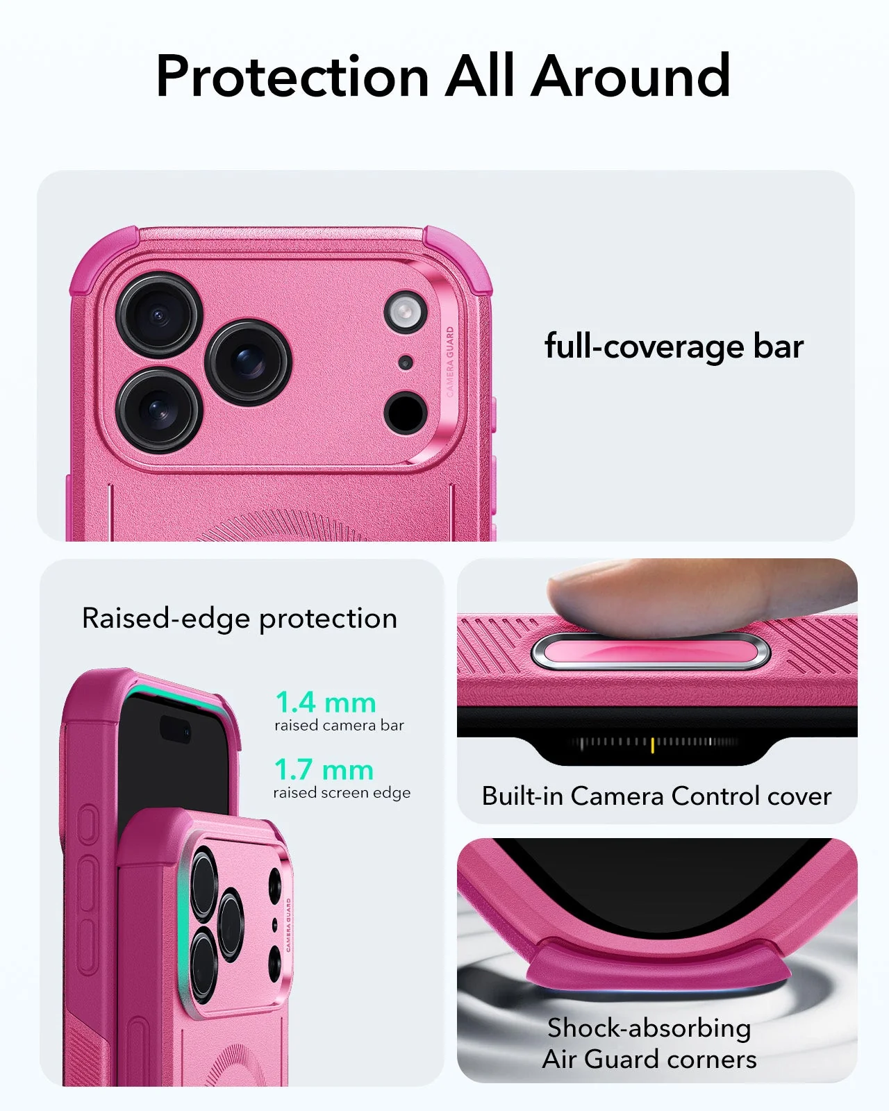 iPhone 17 Pro Cyber Tough Magnetic Case (Camera Control) - Rosy Pink - Image 3
