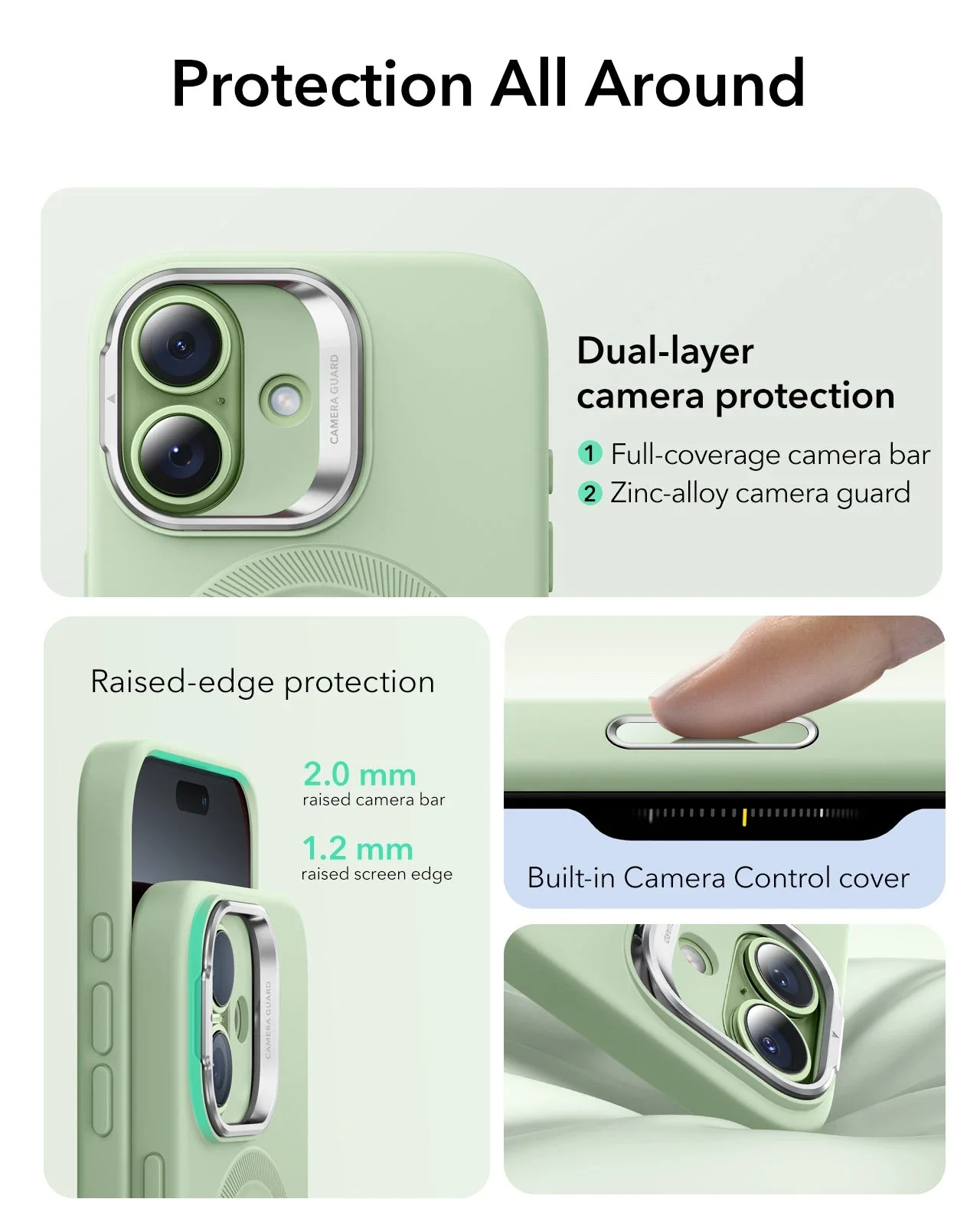 iPhone 17 Cloud Soft Magnetic Case (Camera Control, Stash Stand) Armorite Privacy Protection Bundle - Sage Green - Image 3