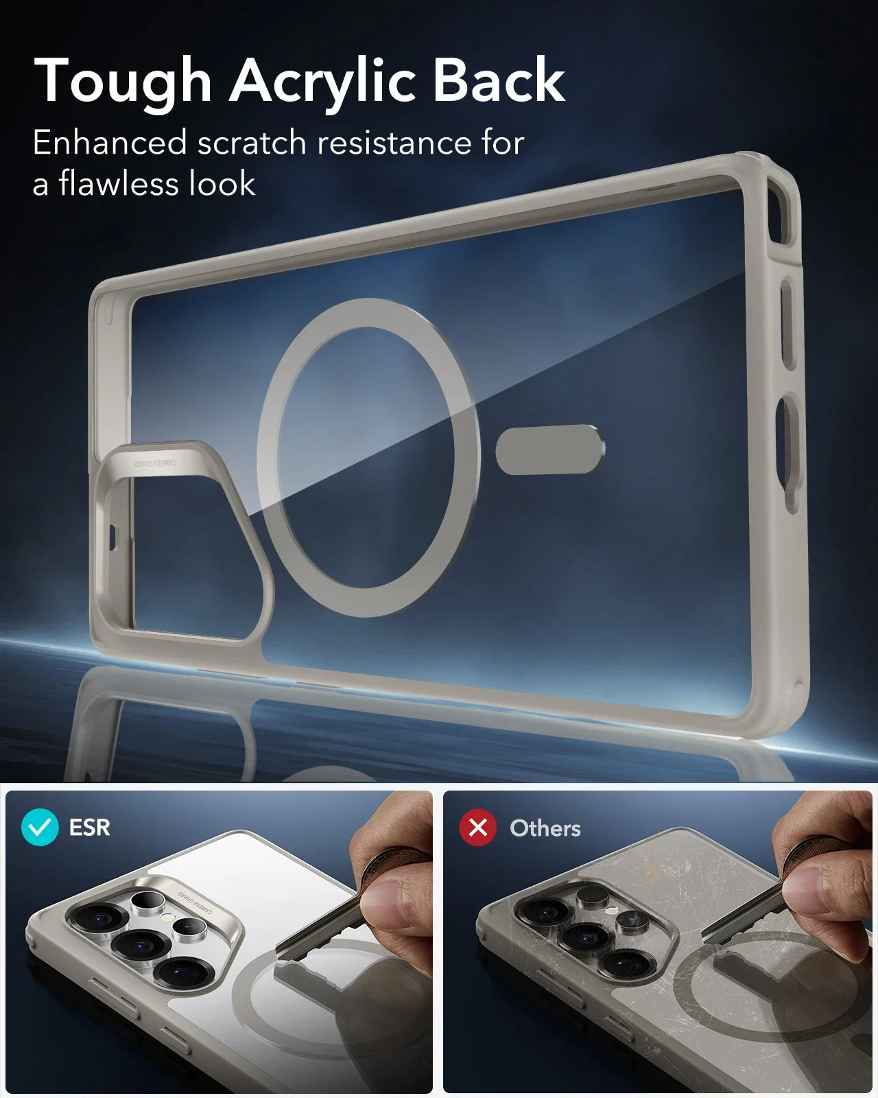 Galaxy S25 Ultra HaloLock Classic Hybrid Case - Clear Grey - Image 7