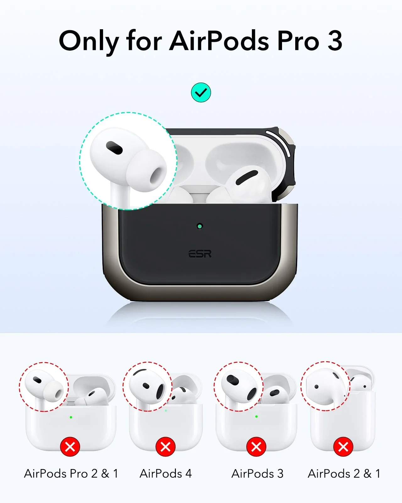 AirPods Pro 3 Orbit Hybrid Magnetic Case - Titanium - Image 2