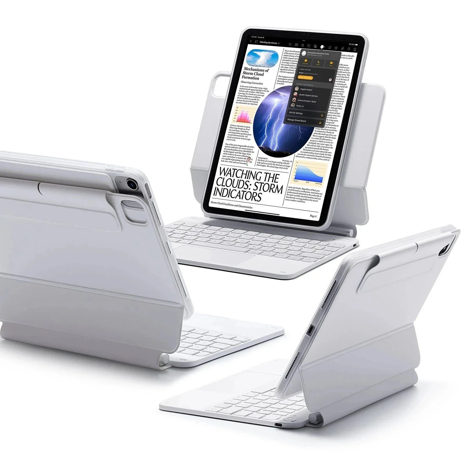 iPad Air 11" (2024) Rebound Magnetische Tastatur Hülle 360 - DE Layout-White - Image 3
