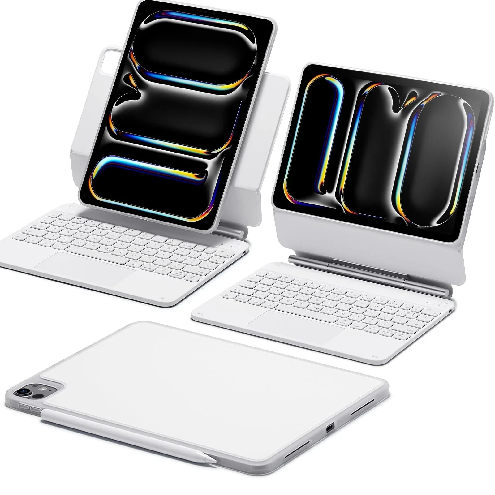 iPad Pro 11" (2025) Rebound Magnetische Tastatur Hülle 360 - DE Layout-Weiß - Image 2