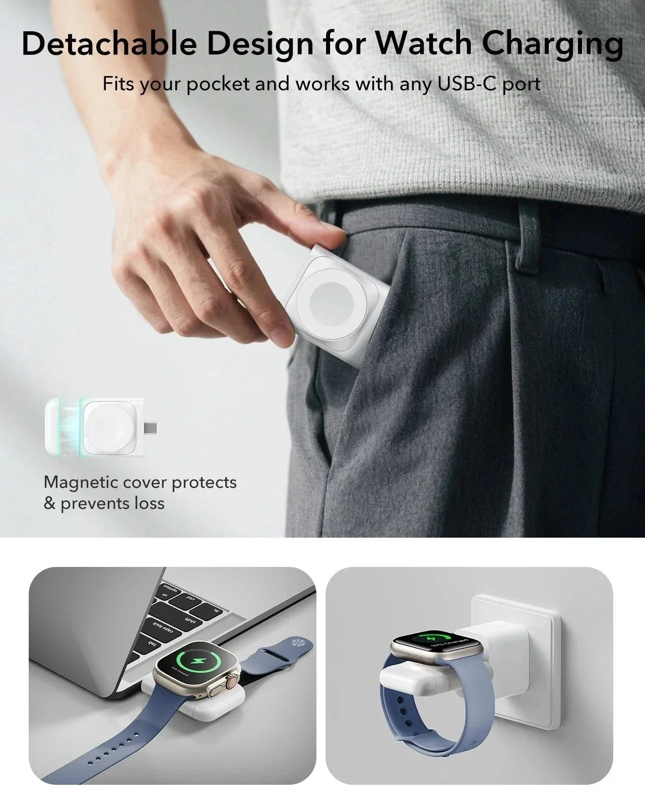 CryoBoost 3-in-1 Magnetic Charging Station (25W, Qi2.2)  - US Plug–White - Image 7