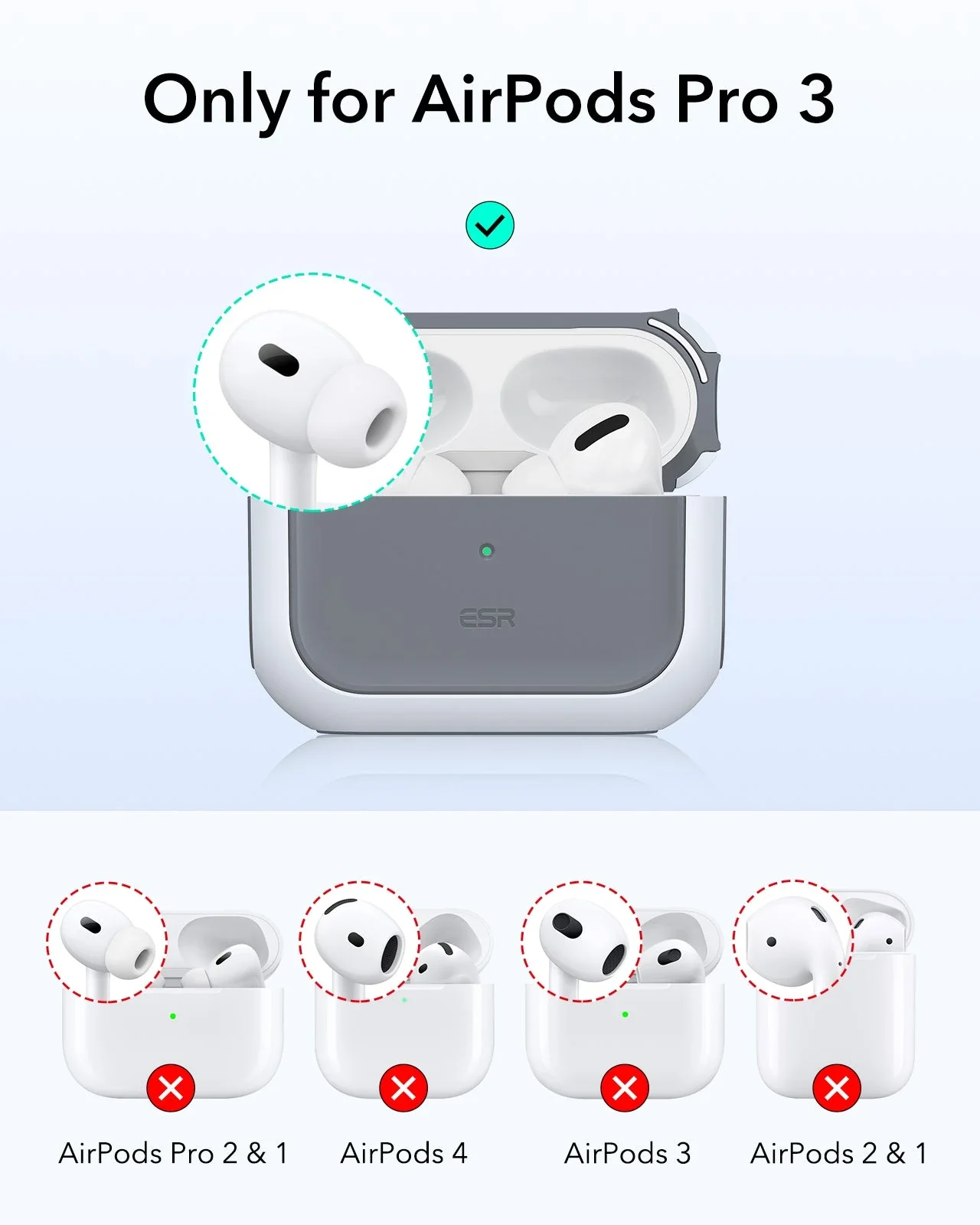 AirPods Pro 3 Orbit Hybrid Magnetic Case - White - Image 2