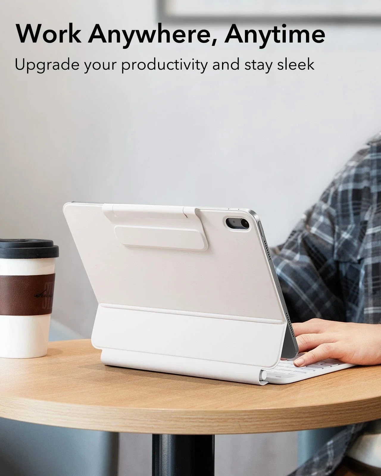 iPad 2026 Entry-level Rebound Magnetic Keyboard Case - US Layout-White - Image 2