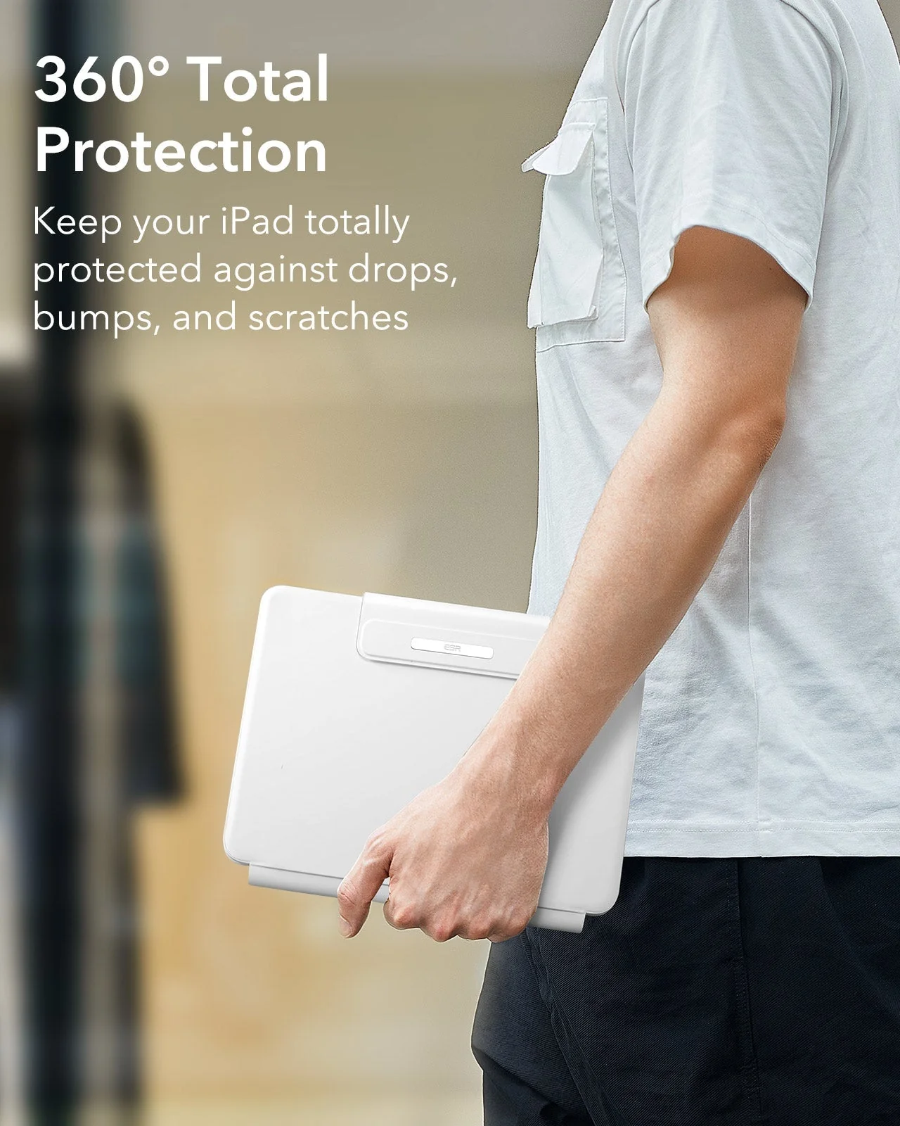iPad 2026 Entry-level Rebound Magnetic Keyboard Case - US Layout-White - Image 7