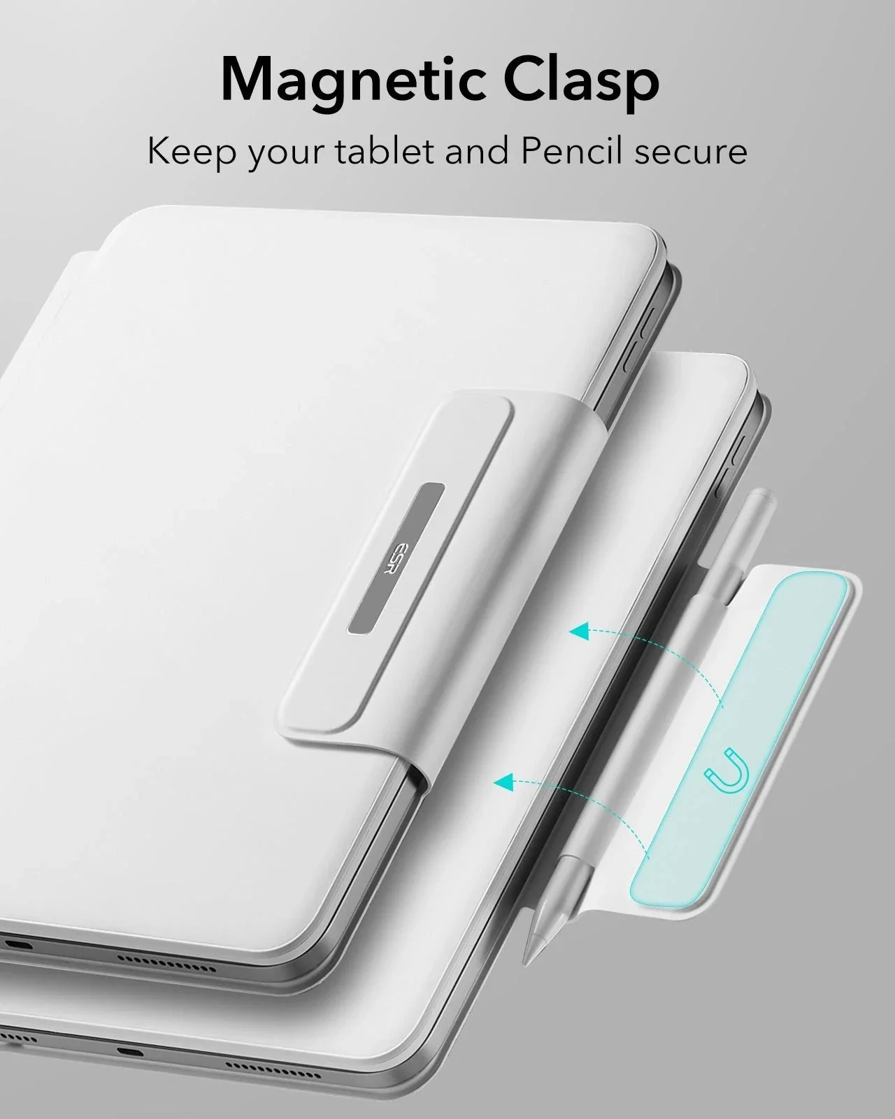 iPad 2026 Entry-level Rebound Magnetic Keyboard Case - US Layout-White - Image 8