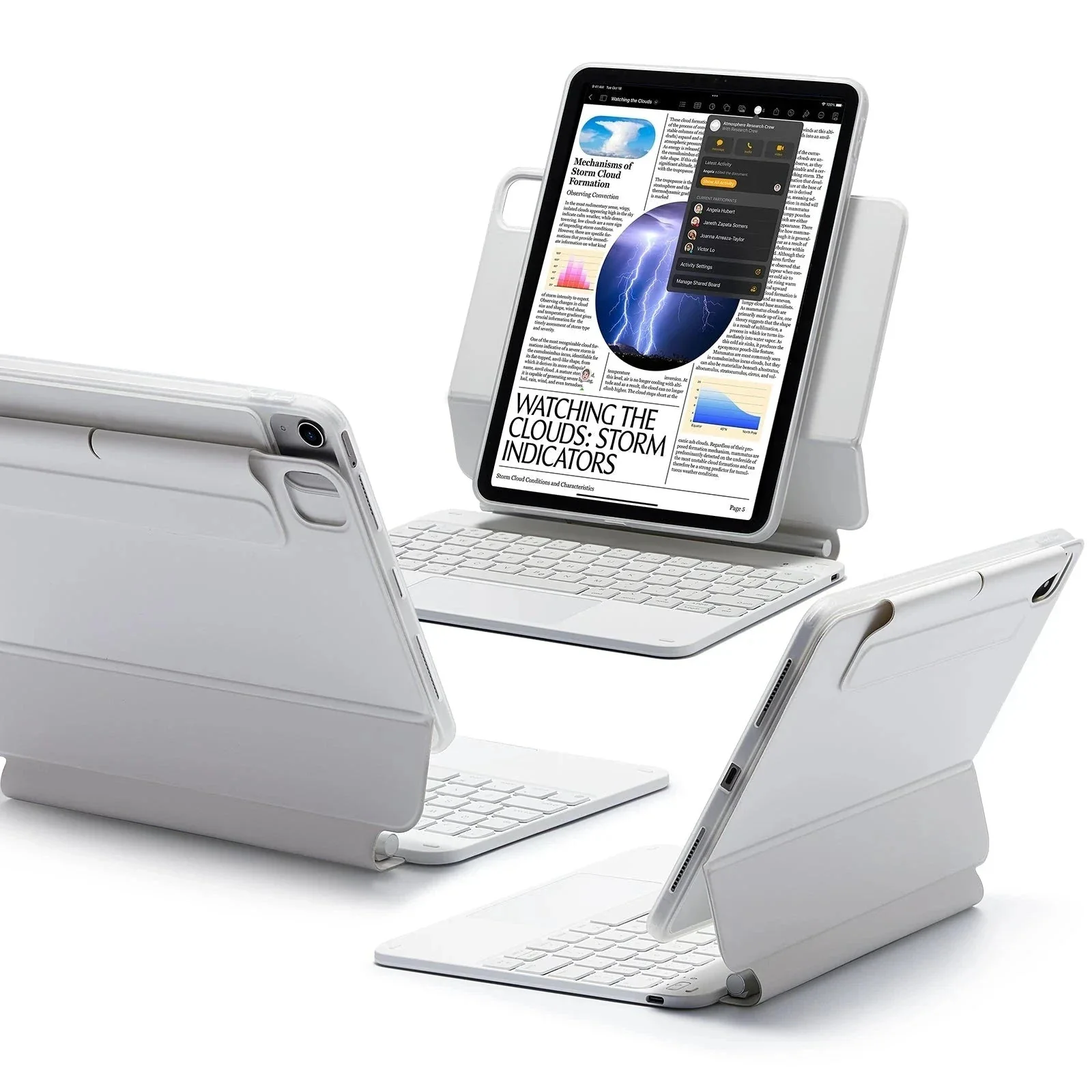 iPad Air 11" (M4) 2026 Rebound Magnetic Keyboard Case 360 - US Layout-White