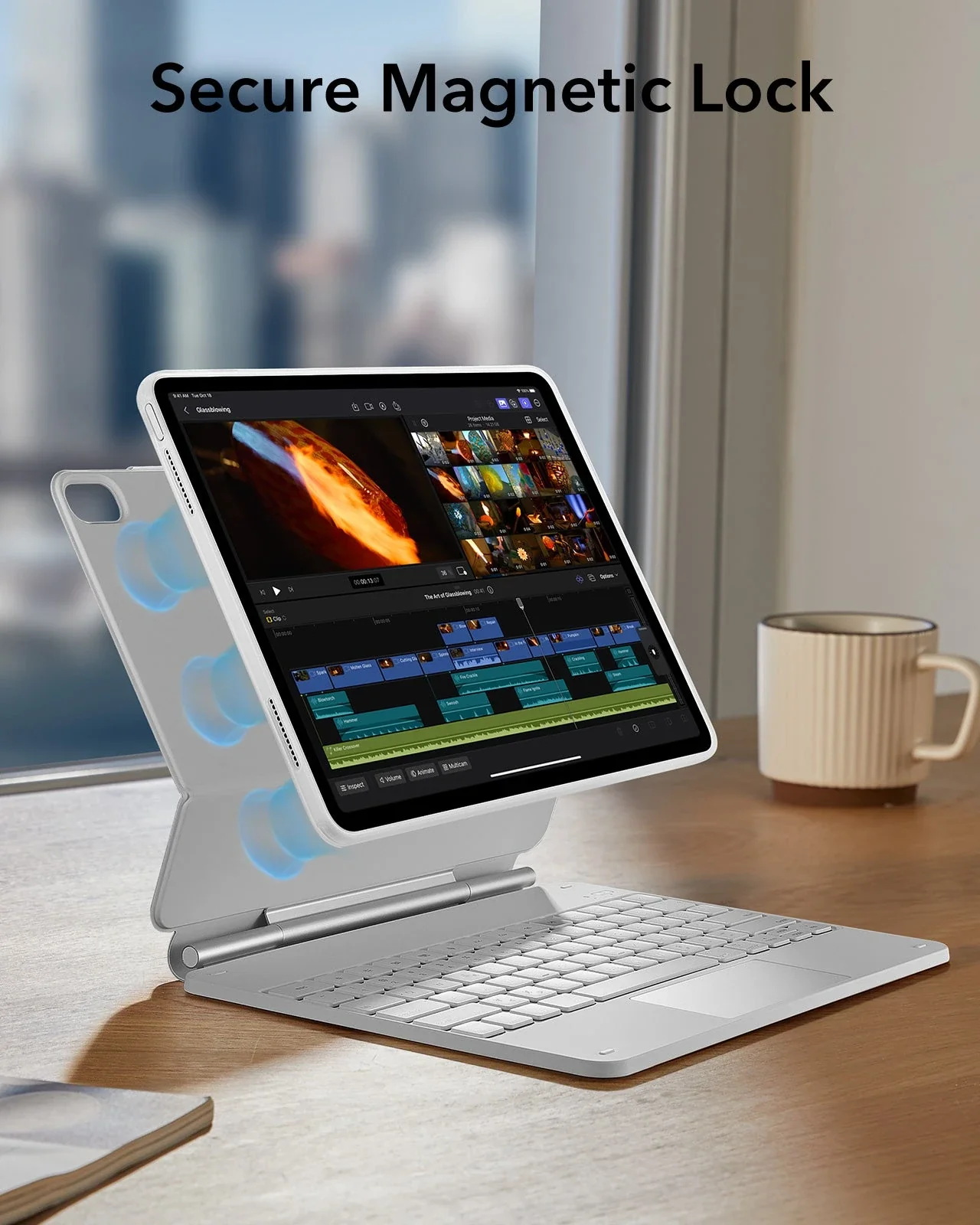iPad Air 13" (M4) 2026 Bundle Rebound Magnetic Keyboard Case 360 & Digital Pencil-US Layout-White - Image 13