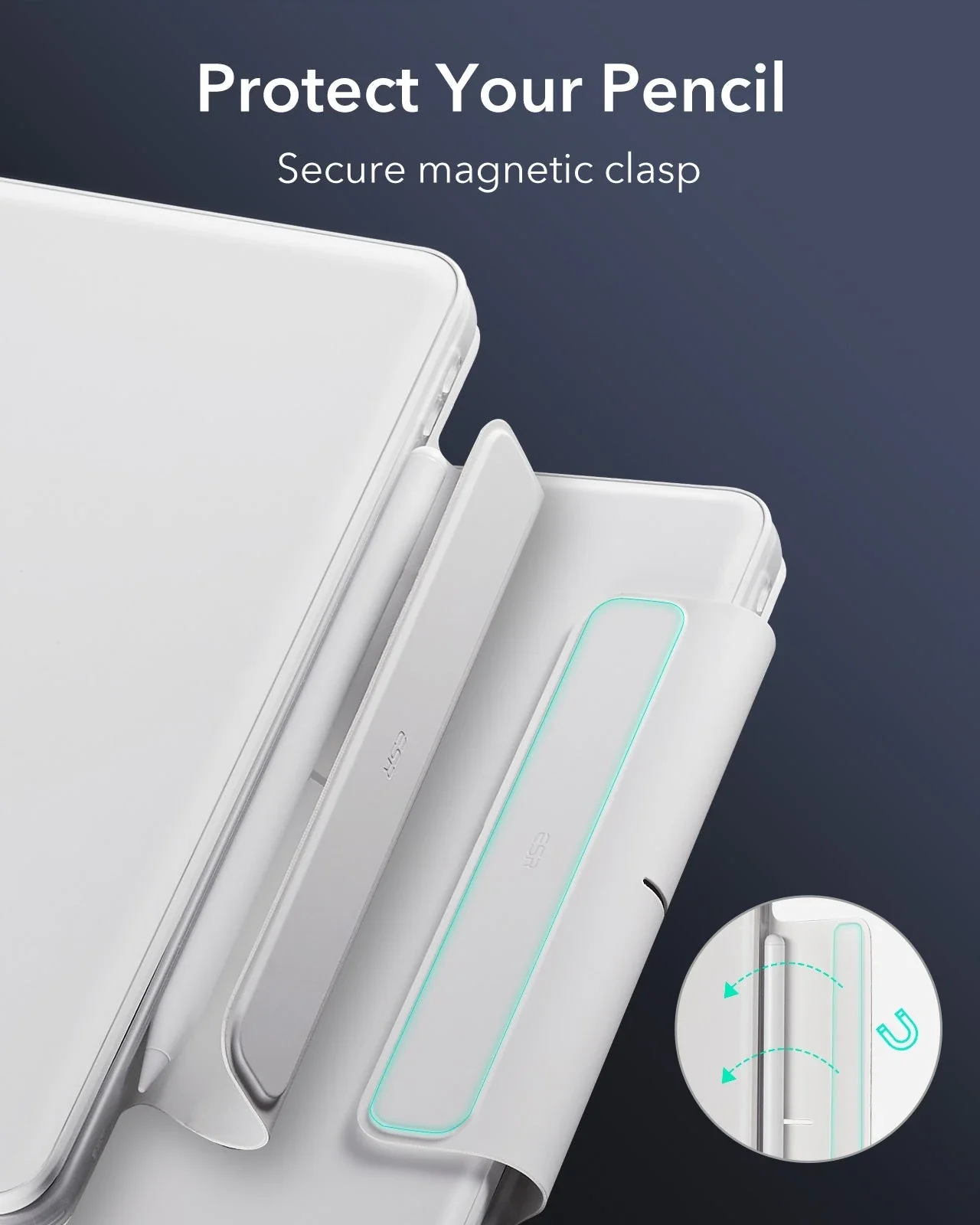 iPad Air 13" (M4) 2026 Bundle Rebound Magnetic Keyboard Case 360 & Digital Pencil-US Layout-White - Image 15