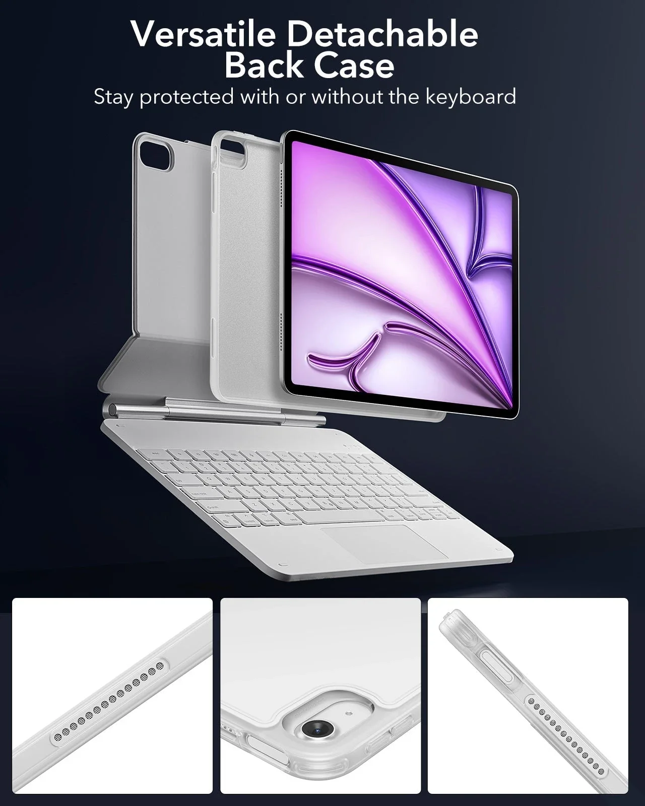 iPad Air 13" (M4) 2026 Bundle Rebound Magnetic Keyboard Case 360 & Digital Pencil-US Layout-White - Image 9