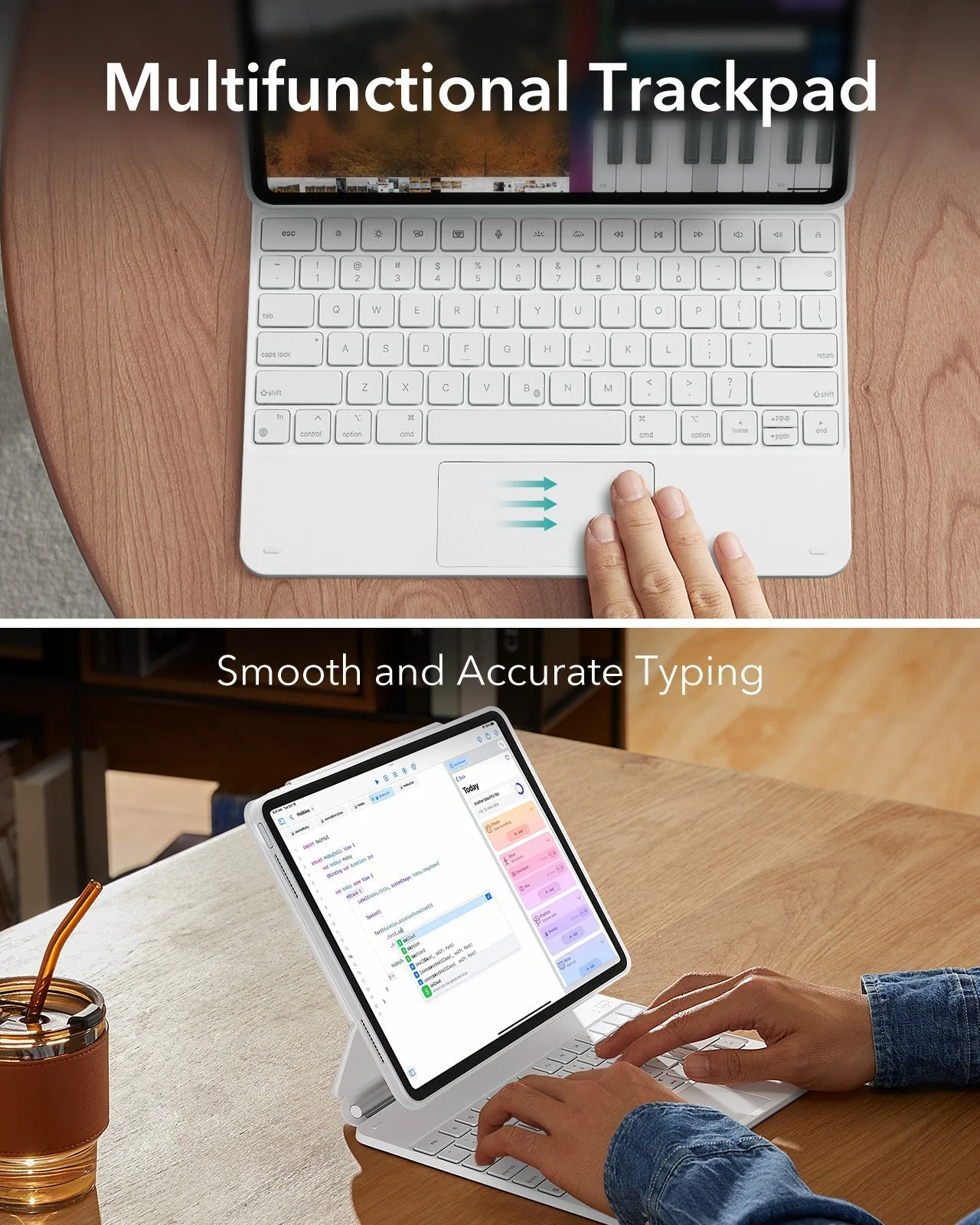 iPad Air 13" (M4) 2026 Bundle Rebound Magnetic Keyboard Case 360, Armorite & Paper-Feel Screen Protectors - US Layout-White - Image 11