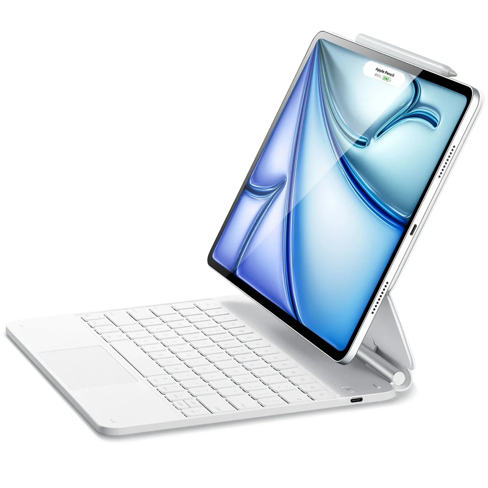 iPad Air 13” (M4) 2026 Rebound Magnetic Keyboard Case - US Layout-White - Image 2