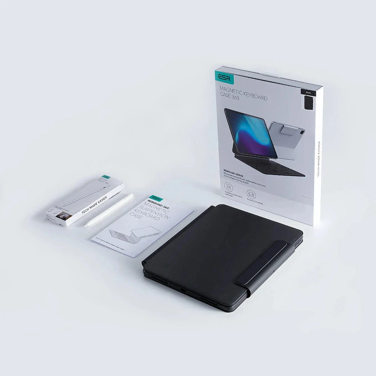 iPad Pro 11ʺ (2025) Rebound Magnetic Keyboard Case 360 Pencil Bundle - US Layout-Black - Image 2